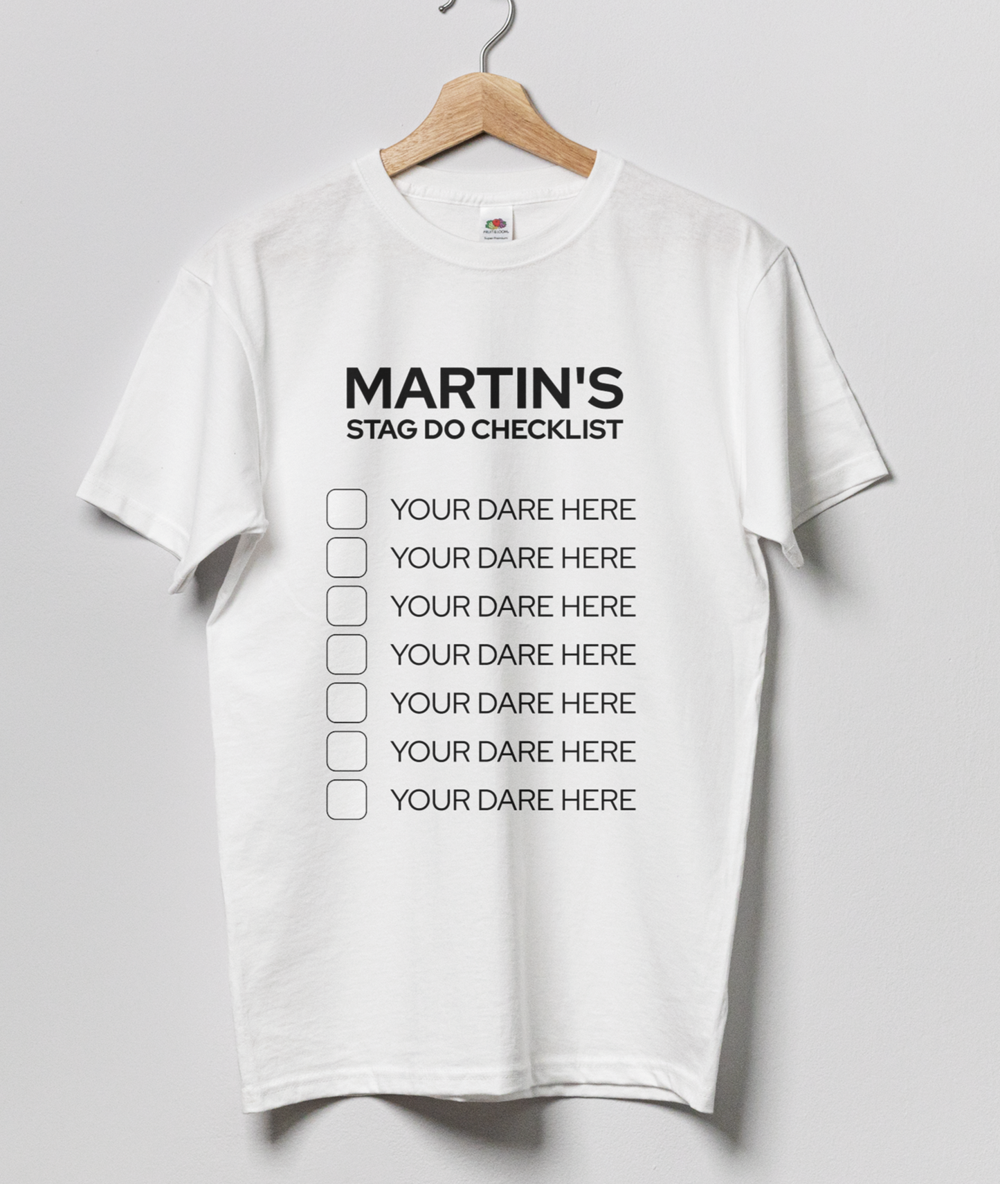 Custom Stag Do Checklist T-Shirt – Add Dares