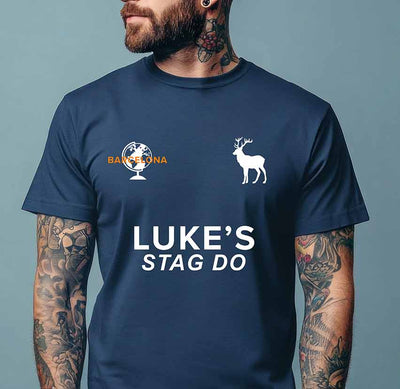 Personalised Stag Do Football Shirt – Name, Number & Destination